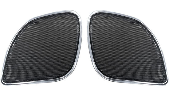 Picture of Hogtunes RG RM Grill-C Replacement Front Speaker Grills with Chrome Trim for 2015-Current Harley-Davidson Road Glide Models