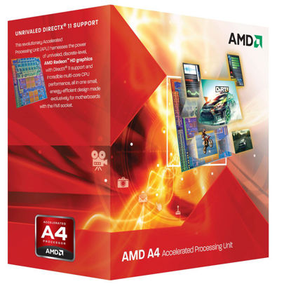 Picture of AMD A4-3400 APU with AMD Radeon 6410 HD Graphics 2.7GHz Socket FM1 65W Dual-Core Processor - Retail (AD3400OJGXBOX)