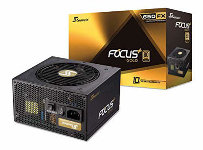 Picture of Seasonic FOCUS Plus 650 Gold SSR-650FX 650W 80+ Gold ATX12V & EPS12V Full Modular 120mm FDB Fan 10 Year Warranty Compact 140mm Size Power Supply (Renewed)