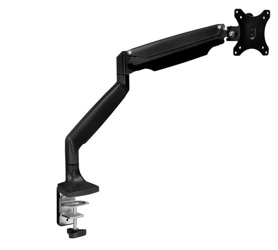 Picture of Mount-It! Single Monitor Arm Desk Mount | Gas Spring Monitor Arm | Full Motion Articulating Height Adjustable | Fits 21 22 23 24 27 30 32 Inch VESA Compatible Computer Screen | Clamp and Grommet Base