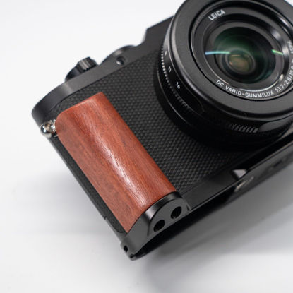Picture of Wood Wooden Hand Grip + Aluminum Alloy Baseplate QR L Handle for D-LUX8 LUX8 Type 3952A Camera (Rosewood)