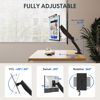 Picture of FlexiSpot Single Monitor Stand for Desk Adjustable Spring Vesa Monitor Mount with C Clamp for 17 to 30 Inch Computer Screens Heavy Duty Monitor Arm Hold up to 3.3 to 11lbs