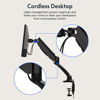 Picture of FlexiSpot Single Monitor Stand for Desk Adjustable Spring Vesa Monitor Mount with C Clamp for 17 to 30 Inch Computer Screens Heavy Duty Monitor Arm Hold up to 3.3 to 11lbs