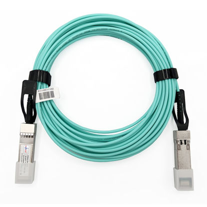 Picture of Elfcam® - 60m/196.85ft Fiber Optic Cable OM3 SFP+ to SFP+ AOC 10Gbps, Compatible with SFP-10G-AOC, 60 Meters