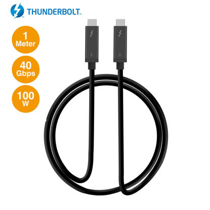 Picture of SIIG Thunderbolt 3 Certified, 40Gbps Thunderbolt 3 Active Cable 1M - 100W Charging/5A/20V - Daisy Chain up to 6 Devices - USB Type C with Thunderbolt Logo Compatible - 3.3 Ft