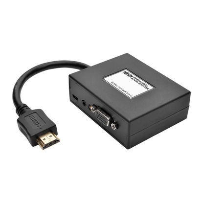 Picture of Tripp Lite 2-Port HDMI to VGA Splitter (M/2F), Audio/Video Adapter, HDMI to HD15, 1080p (P131-06N-2VA-U)
