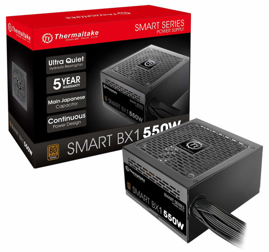 Picture of Thermaltake Smart BX1 550W Bronze SLI/ CrossFire Ready Continuous Power ATX12V V2.3/ EPS V2.92 80 Plus Bronze Certified 5 Year Warranty Non Modular Power Supply PS-SPD-0550NNFABU-1