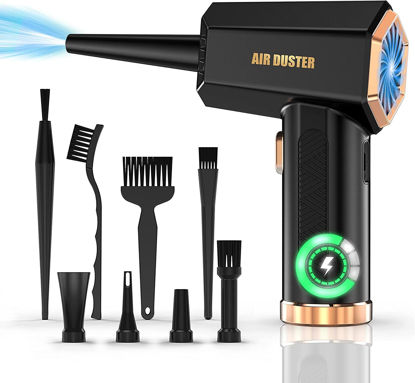 Picture of Compressed air Duster - Keyboard Cleaner for Office no Canned Reusable Good Replacement Can Electric 110000RPM Cordless air Duster pc 7600mAh -pc Cleaning-air Blower-car dusters-Electric air Duster