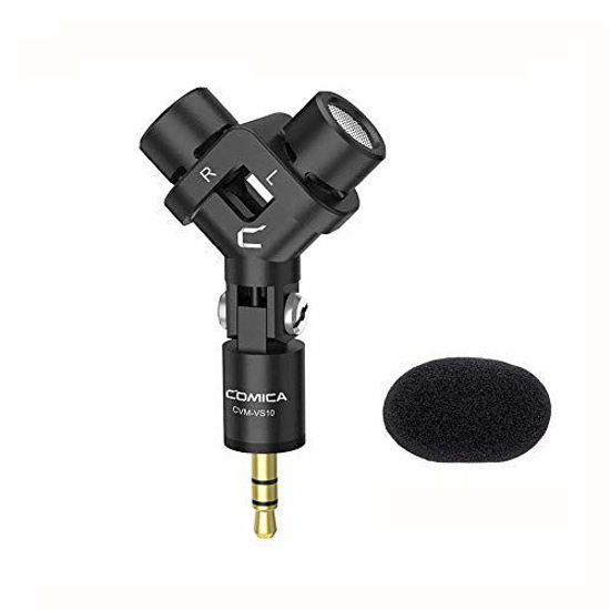Picture of Stereo Camera Microphone CVM-VS10 Super-Cardioid Condenser Video Microphone, Mini Shotgun Micro for Canon Nikon Sony DSLR Cameras Camcorder, Full Metal Mics for GoPro Smartphone(3.5mm TRS Jack)