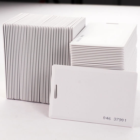 Picture of 100 pcs 26 Bit Proximity Clamshell Weigand Prox Swipe Cards Compatable with ISOProx 1386 1326 H10301 Format Readers and Systems. Works with The Many of Access Control Systems Custom Number