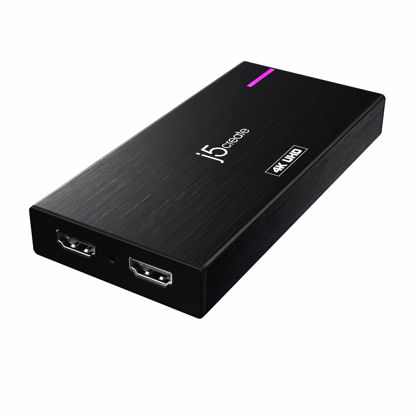 Picture of j5create HDMI Video Capture Card w/USB-C Port 3.5mm Aux and Mic in - Supports 1080p 60FPS Video and Audio Recording, 4K Passthrough for PC Xbox PlayStation Live Streaming - HDMI Cable Included