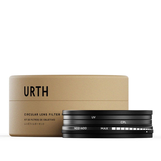 Picture of Urth 37mm 3-in-1 Lens Filter Kit - UV, Circular Polarizing (CPL), Variable Neutral Density ND2-400 Multi-Coated Optical Glass, Ultra-Slim Camera Lens Filters