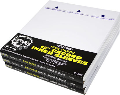 Picture of (300) 12" Record Inner Sleeves - 3-Layers of Archival Quality, Anti-Static HDPE with Rice Paper Enclosed Insert for Extra Rigidity #12IM