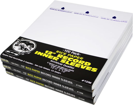 Picture of (300) 12" Record Inner Sleeves - 3-Layers of Archival Quality, Anti-Static HDPE with Rice Paper Enclosed Insert for Extra Rigidity #12IM