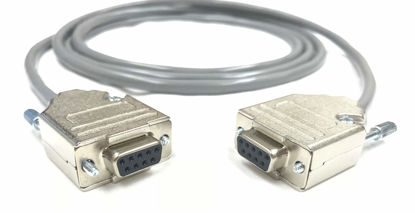 Picture of Custom Cable Connection 50 Foot DB9 Female to Female RS232 Serial Cable - 24 AWG with Grey PVC Jacket - Made in USA