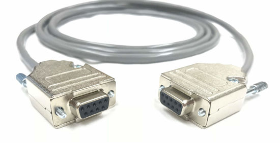 Picture of Custom Cable Connection 50 Foot DB9 Female to Female RS232 Serial Cable - 24 AWG with Grey PVC Jacket - Made in USA