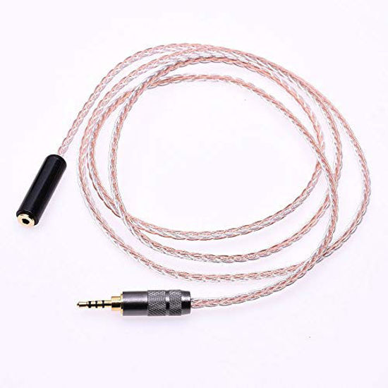 Picture of GAGACOCC 2.5MM Male TRRS to 2.5MM TRRS Female Balanced Extension Cable 8 Cores 5n OCC Hybrid Cable Headphone Audio Adapter Cable for Astell&Kern AK240 AK380 AK320 DP-X1 FIIO (2meter)