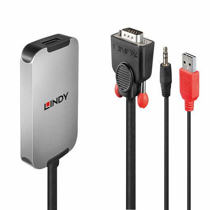 Picture of LINDY 38296 VGA to DisplayPort 1.2 Converter, 1.93 cm*5.0 cm*28.4 cm