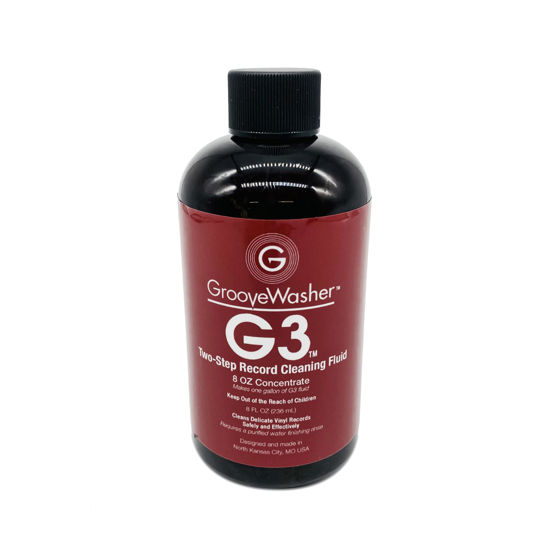 Picture of GrooveWasher G3 Record Cleaner Concentrate, 8 fl oz, Makes 1 GAL of Record Cleaning Solution - Record Cleaning Machine Compatible, Two-Step Formula for Dirty LPs
