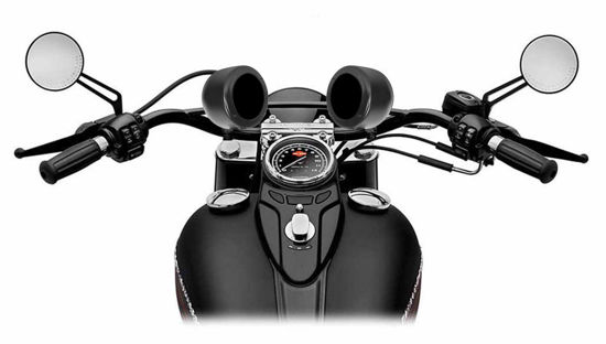 Picture of (2) RockvilIe MAC40B 4" Black Swivel Aluminum Motorcycle Handlebar Speaker Pods