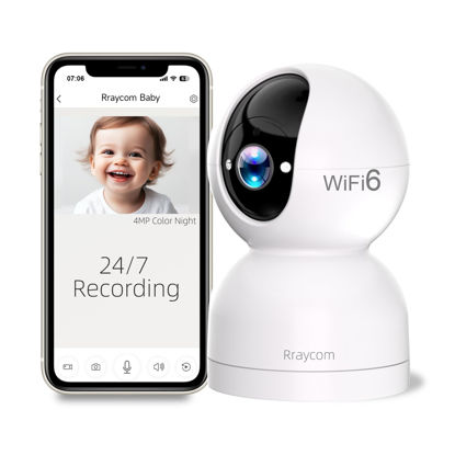 Picture of 4Pack Indoor Security Camera, 2K Plug-in PTZ Camera Support Wifi 6, 360° Baby&Pet Monitor w/Human Detection and Tracking, Patrol Mode, 2 Way Audio, Color Night Vision, 24/7 Cloud & SD, Works w/Alexa