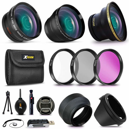 Picture of 58mm Lens Accessory Kit for Canon EOS 90D 80D 77D 70D EOS Rebel T7i T6i T6S T5i T4i T3i T2i T1i XTi XT SL1 XSi, EOS M, EOS M2, EOS 760D 700D 650D 600D 550D 70D 60D 6D 5D 7D, 7D Mark II DSLR Cameras
