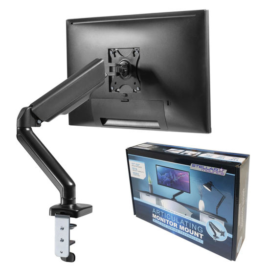 Picture of Stellar Mounts Spring LCD Monitor Arm with USB and Multimedia Ports for: LG 34WN80C-B UltraWide Monitor 34” 21:9 Curved WQHD (3440 x 1440) IPS Display