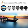 Picture of 72mm Variable Fader ND2-ND32 ND Filter and CPL Circular Polarizing Filter for Sony FE 24-240mm f/3.5-6.3 OSS (SEL24240)