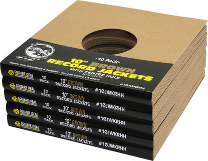 Picture of 10" Record Jackets - Kraft Brown - with Hole (50)