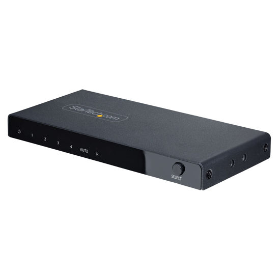 Picture of StarTech.com 4-Port 8K HDMI Switch, HDMI 2.1 Switcher 4K 120Hz HDR10+, 8K 60Hz UHD, HDMI Switch 4 in 1 Out, Auto/Manual Source Switching, Power Adapter and Remote Included (4PORT-8K-HDMI-SWITCH)