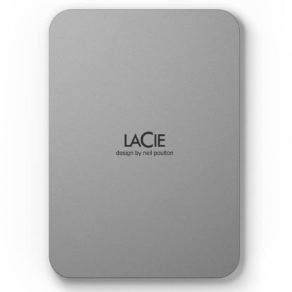 Picture of LaCie Mobile Drive 1TB External Hard Drive Portable HDD - Moon Silver, USB-C 3.2, for PC and Mac, Post-Consumer Recycled, with Adobe All Apps Plan and Rescue Services (STLP1000400)
