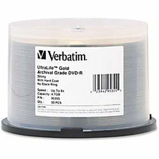 Picture of 2K44546 - Verbatim UltraLife 95355 DVD Recordable Media - DVD-R - 8x - 4.70 GB - 50 Pack Spindle