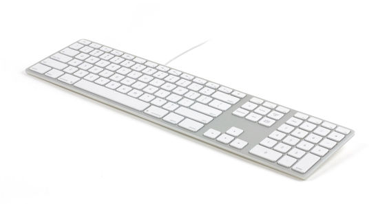 Picture of Matias FK318S USB Wired Aluminum Keyboard with Numeric Keypad and Built-in 2-Port Hi-Speed USB 2.0 Hub - Compatible with Mac (Silver)