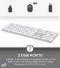 Picture of Matias FK318S USB Wired Aluminum Keyboard with Numeric Keypad and Built-in 2-Port Hi-Speed USB 2.0 Hub - Compatible with Mac (Silver)