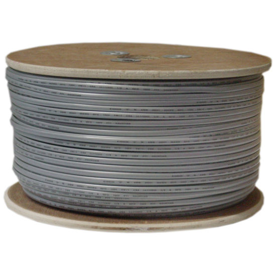 Picture of 1000 feet Bulk Flat Telephone Cord, Silver Satin, 26/4 (26 AWG 4 Conductor), Telephone Cable Spool, Bulk Telephone Wire, CableWholesale