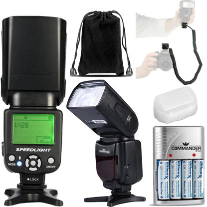 Picture of Speedlite Dedicated Electronic Flash Bundle for Canon EOS Rebel SL2, SL3,T6i, T7i, T8i, 750D, 800D, 850D,Includes Off Shoe Cable, Rechargeable Batteries, Diffuser, Case