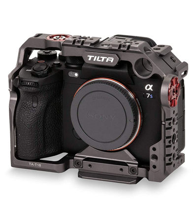 Picture of Tiltaing Full Camera Cage Compatible with Sony a7S III Camera with Ergonomic Grip and NATO Rail, Arri Rosette, Cold Shoe - Tilta Gray