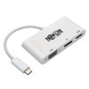 Picture of Tripp Lite USB C to HDMI/DisplayPort/VGA Adapter (M/F), USB 3.1 Gen 1, Thunderbolt 3 to HDMI/DisplayPort/VGA, 4K Adapter, White (U444-06N-HVDPW)