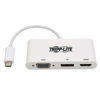 Picture of Tripp Lite USB C to HDMI/DisplayPort/VGA Adapter (M/F), USB 3.1 Gen 1, Thunderbolt 3 to HDMI/DisplayPort/VGA, 4K Adapter, White (U444-06N-HVDPW)