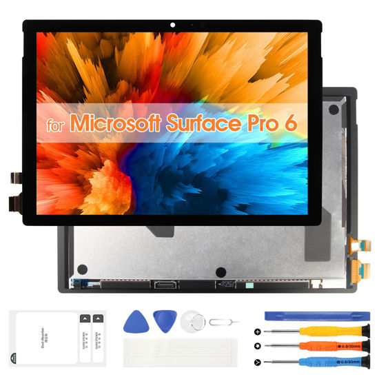 Picture of Screen Replacement for Microsoft Surface Pro 5 6 1796 1807 1809 LCD Display Digitizer Touch Screen Assembly LP123WQ1 with Tools(Black,12.3 inch)