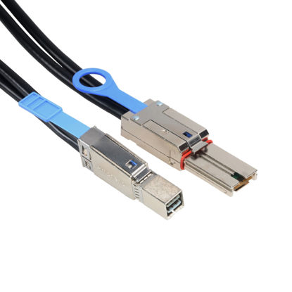 Picture of Amphenol CS-SASMINTOHD-001 External Mini-SAS to HD Mini-SAS Cable, SFF-8644/SFF-8088, 1 m, 3.3', Black