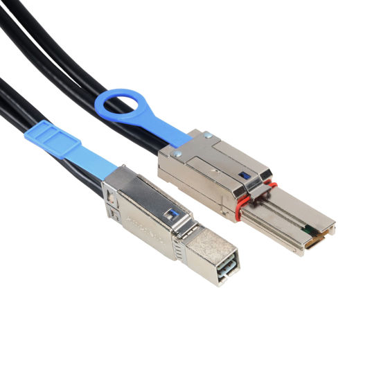 Picture of Amphenol CS-SASMINTOHD-001 External Mini-SAS to HD Mini-SAS Cable, SFF-8644/SFF-8088, 1 m, 3.3', Black