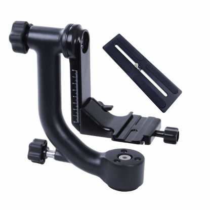 Picture of Movo GH700 Professional Gimbal DSLR Tripod Head with Arca-Swiss Quick-Release Plate - for Outdoor Bird/Wildlife Photography