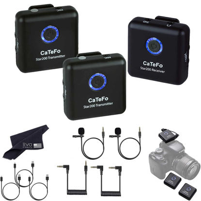 Picture of CaTeFo Star200 T2 Dual Channel Wireless Microphone System - Includes 2 Transmitters & 2 Lapel Mics
