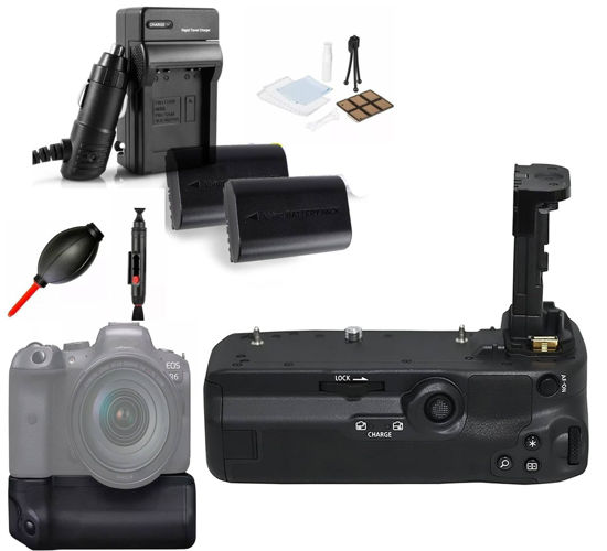 Picture of BG-R10 Battery Grip for Canon 4365C001 BG-R10, for Canon EOS R5 / EOS R5 C/EOS R6 Mark II/EOS R6 Cameras, Holds 2 LP-E6NH Rechargeable Lithium-ion Batteries (Batteries Included & Charger)
