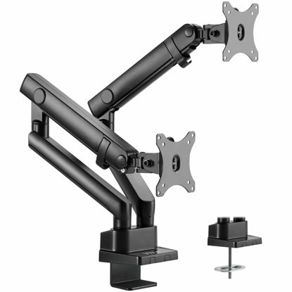 Picture of VIVO Premium Aluminum Full Motion Dual Monitor Desk Mount Stand with Lift Engine Arm, Fits Ultrawide Screens up to 35 inches, STAND-V102BB