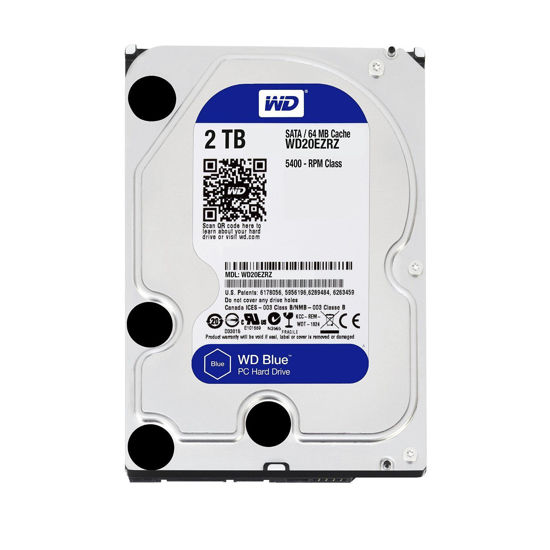Picture of Western Digital 2TB WD Blue PC Internal Hard Drive - 5400 RPM Class, SATA 6 Gb/s, , 64 MB Cache, 3.5" - WD20EZRZ