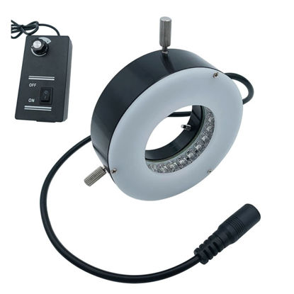 Picture of Microscope Inner 40mm 3W LED Ring Light Source with Diffuser Brightness Adjustable 48 Beads Ring Lamp for Microscope Industrial Camera