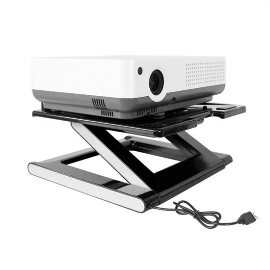 Picture of Projector Stand Desktop Projector Stand Home Cooling Projector Shelf Punch-Free Folding Projector Rack Portable Adjustable Universal Projector Stand Projector Mount (Color : Black)