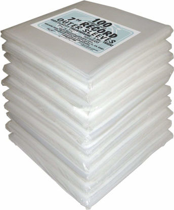 Picture of (1000) 7" Slim Fit Record Outer Sleeves - 3 Mil Thick Polyethylene - 7 7/16" x 7 1/4" #07SE03